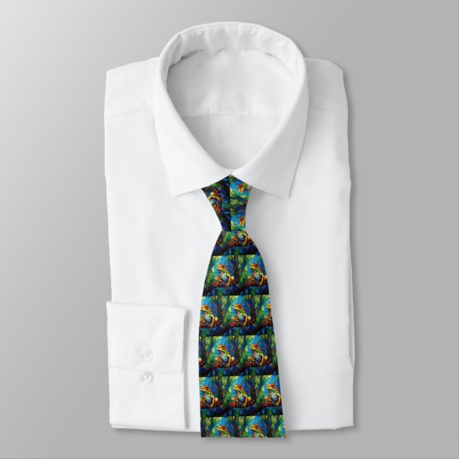 Frog Art Necktie Krawatte (Gebunden)