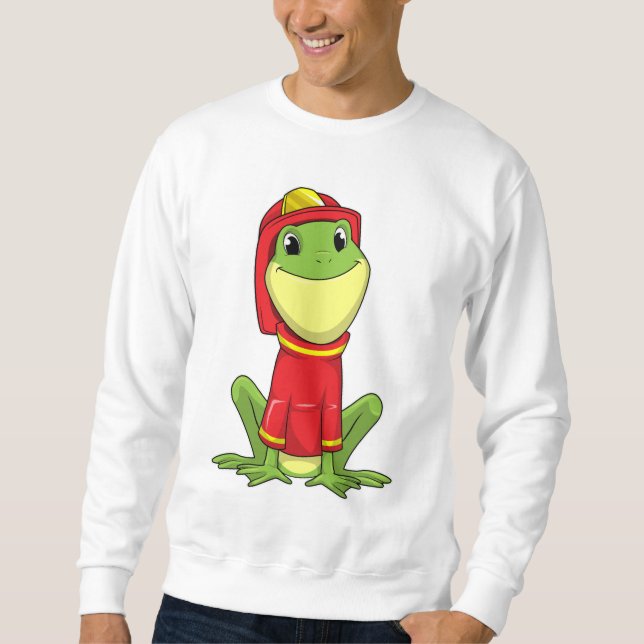 Frog as Firefighter with Helmet Sweatshirt (Vorderseite)