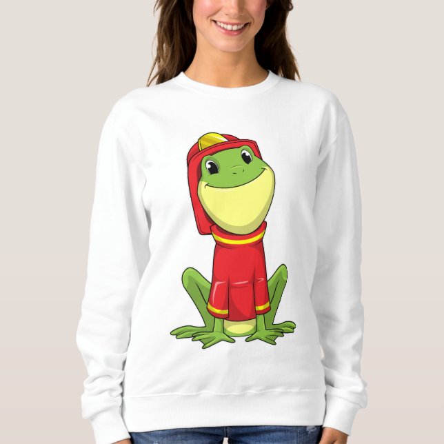 Frog as Firefighter with Helmet Sweatshirt (Vorderseite)