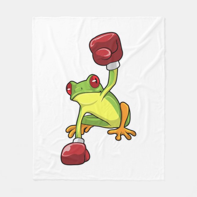 Frog at Boxing with Boxing gloves Fleecedecke (Vorderseite)