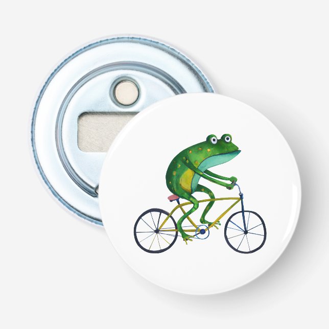 Frog auf dem Fahrrad Flaschenöffner (Vorderseite)