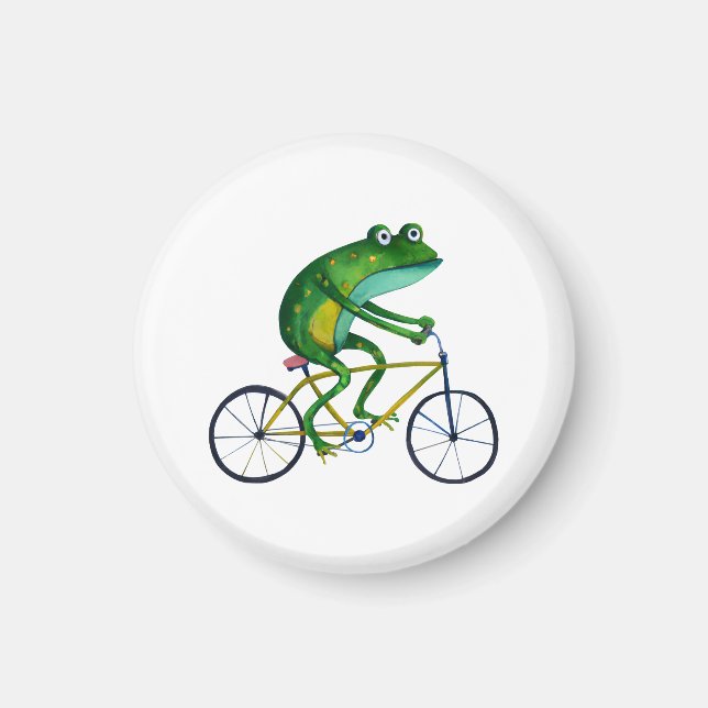 Frog auf dem Fahrrad Magnet (Vorne)