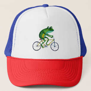 Frog auf dem Fahrrad Truckerkappe