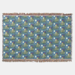 FROG AUF LOG SANTA, CHRISTMAS DURCH BLANKET DECKE