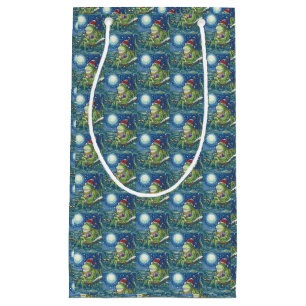 FROG AUF LOG SANTA HOLIDAY CHRISTMAS KLEINE GIFT B GESCHENKTÜTE