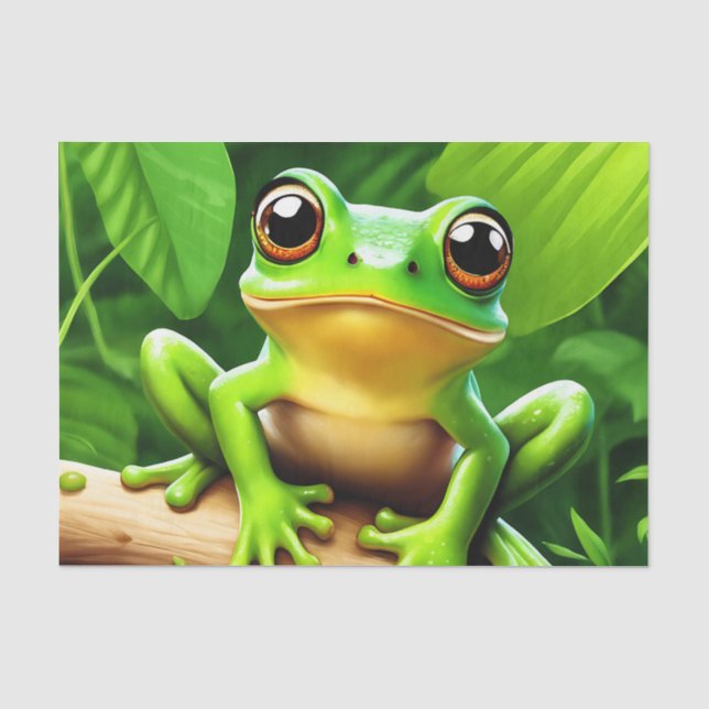 Frog auf Zweig Natur Kunst Seidenpapier (Vorderseite)