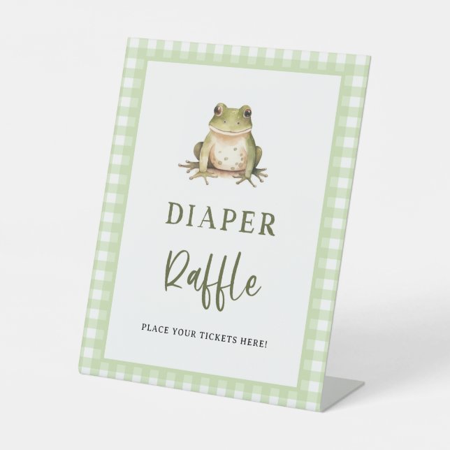 Frog Baby Duell Windeln Raffel Ticket Schild (Vorderseite)