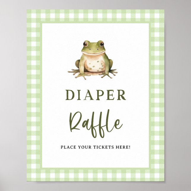 Frog Baby Duell Windeln Raffel Ticket Schild (Vorne)