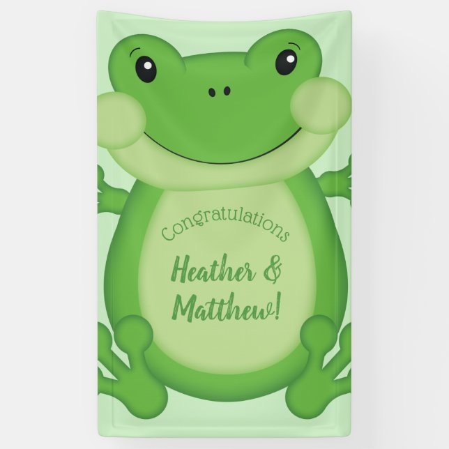 Frog Baby Dusche Green Banner (Vertikal)