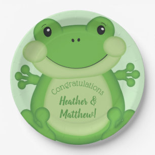 Frog Baby Dusche Green Pappteller