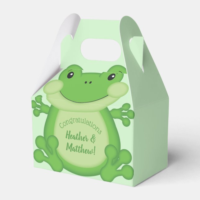 Frog Baby Dusche Grün Geschenkschachtel (Vorderseite)