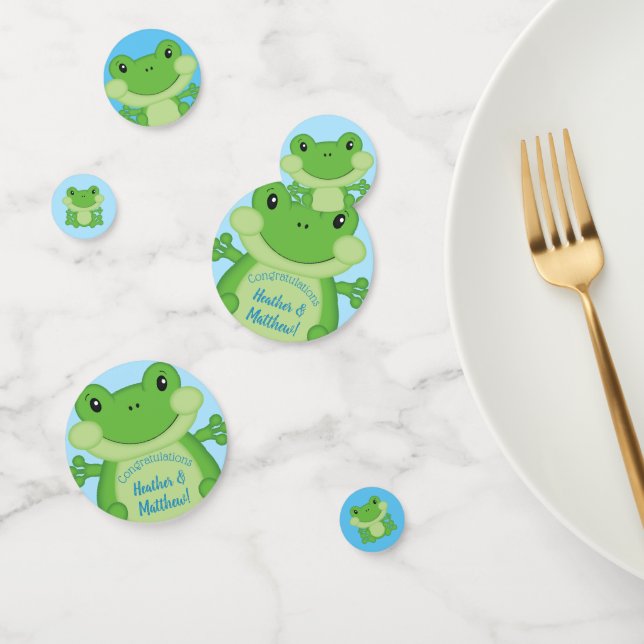 Frog Baby Shower Blue Konfetti (Gruppe)