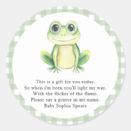 Frog Baby Shower - Gebetskandal Runder Aufkleber