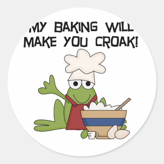 Frog Baker Tshirts und Geschenke Runder Aufkleber (Vorderseite)