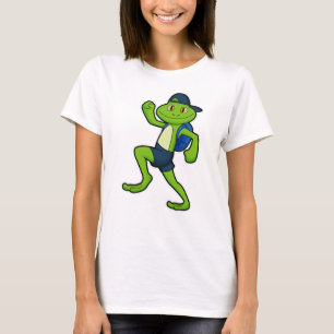 Frog beim Laufen mit Rucksack & Hut T-Shirt