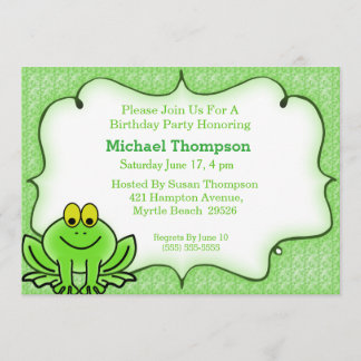 Frog Birthday Party Einladung