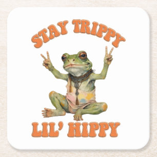 Frog Boho Hippie benutzerdefinierte personalisiert Rechteckiger Pappuntersetzer