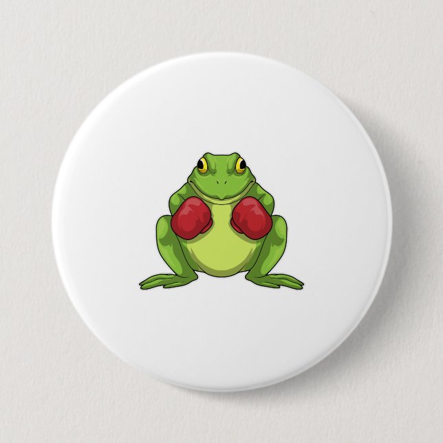 Frog Boxer Boxing Gloves Button (Vorderseite)