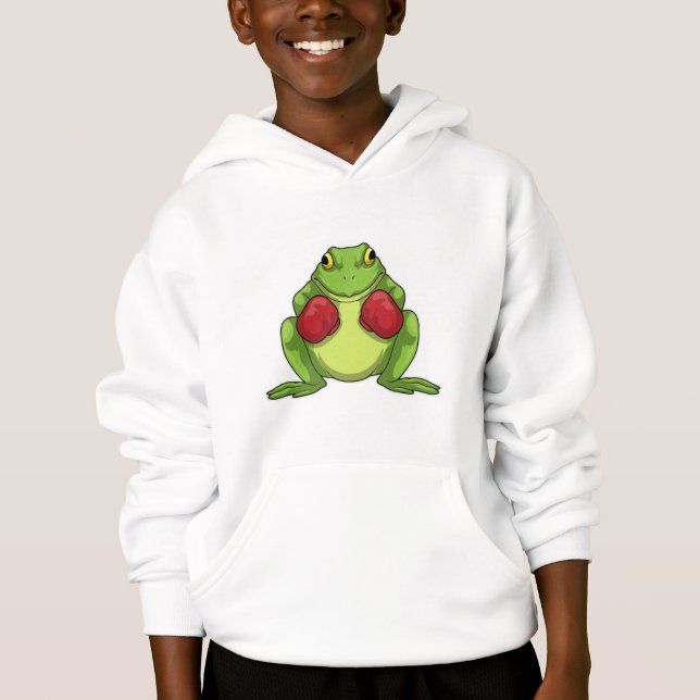 Frog Boxer Boxing Gloves Hoodie (Vorderseite)