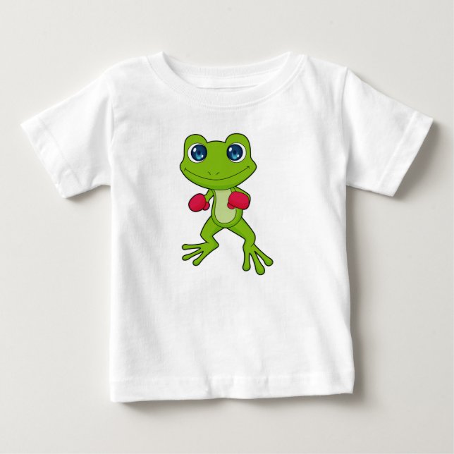 Frog Boxing Boxer Boxhandschuhe Baby T-shirt (Vorderseite)
