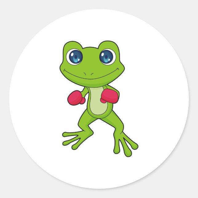 Frog Boxing Boxer Boxhandschuhe Runder Aufkleber (Vorderseite)