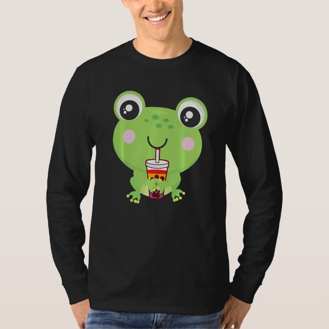 Frog Bubble Tea Lgbt Gay Pride Lgbt Flag   T-Shirt (Vorderseite)