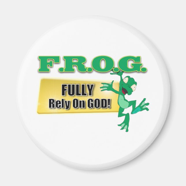 FROG CHRISTLICH ACRONYM SETZT SICH VOLL AUF GOTT MAGNET (Vorne)