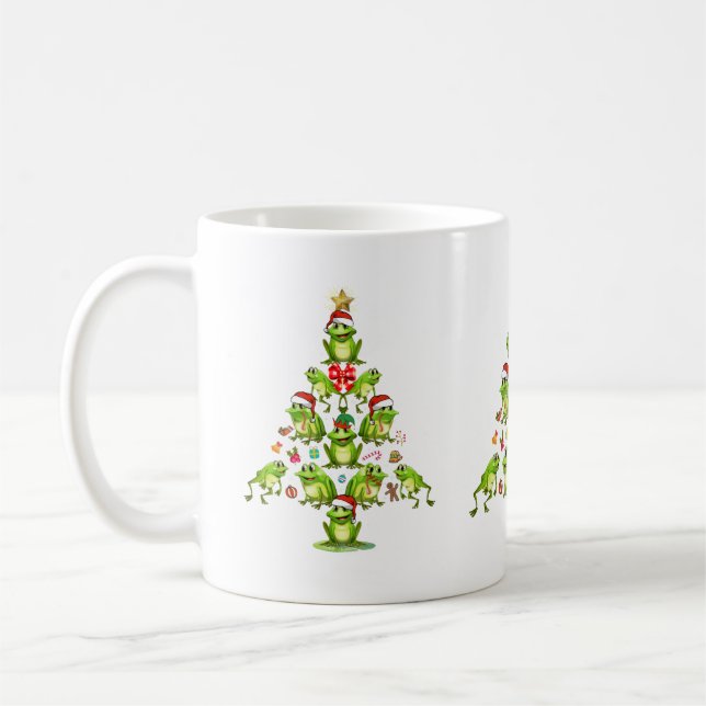 Frog Christmas Tree Geschenk Funny Christmas Frog  Kaffeetasse (Links)