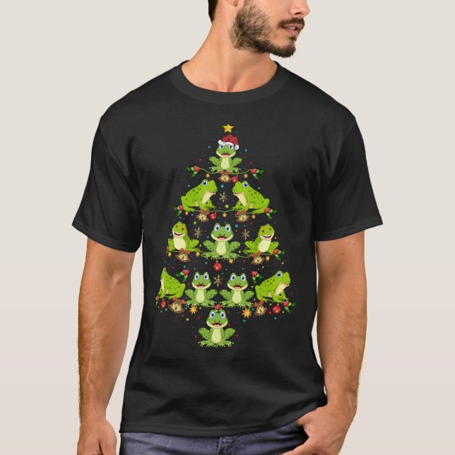 Frog Christmas Tree Gift Funny Christmas Frog T-Shirt (Vorderseite)