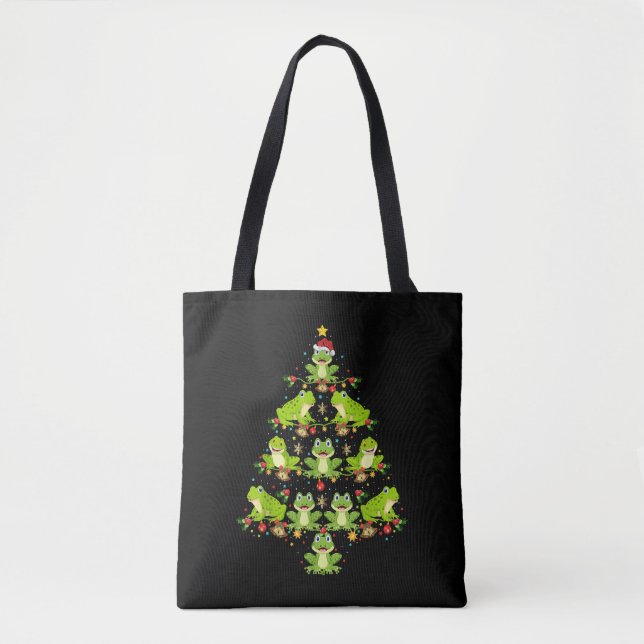 Frog Christmas Tree Gift Funny Christmas Frog Tasche (Vorderseite)