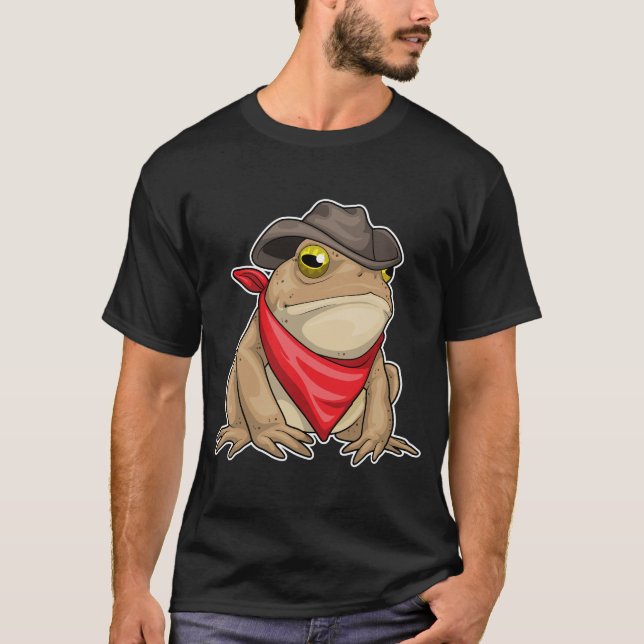 Frog Cowboy Cowboy-Hut T-Shirt (Vorderseite)