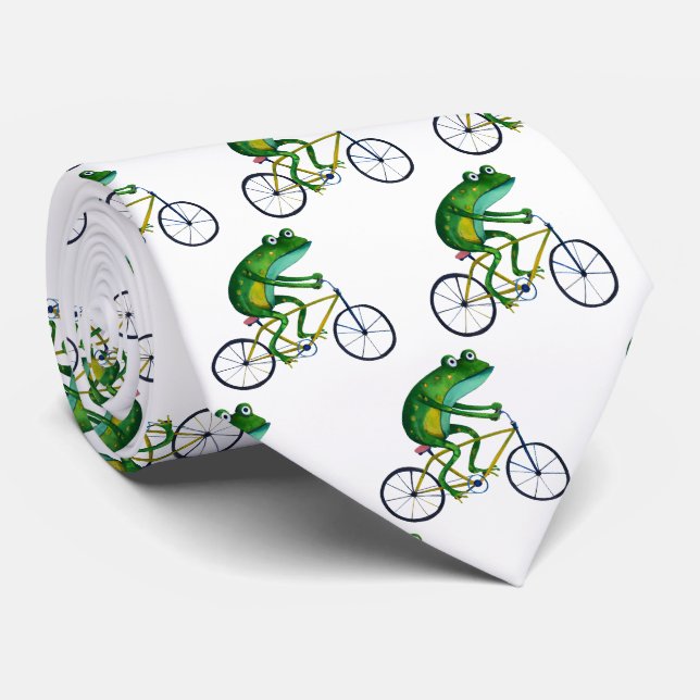 Frog Cyclist Neck Tie Krawatte (Gerollt)