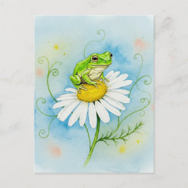Frog Daisy Daydream Postcard für das Postüberquere Postkarte