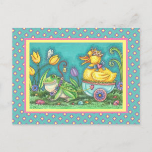 FROG ET ROYAL DUCKLING. CARTE POSTALE WHIMSICAL EA