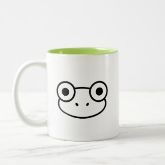 Frog Face T-Shirt | Minimalist Graphic  Zweifarbige Tasse