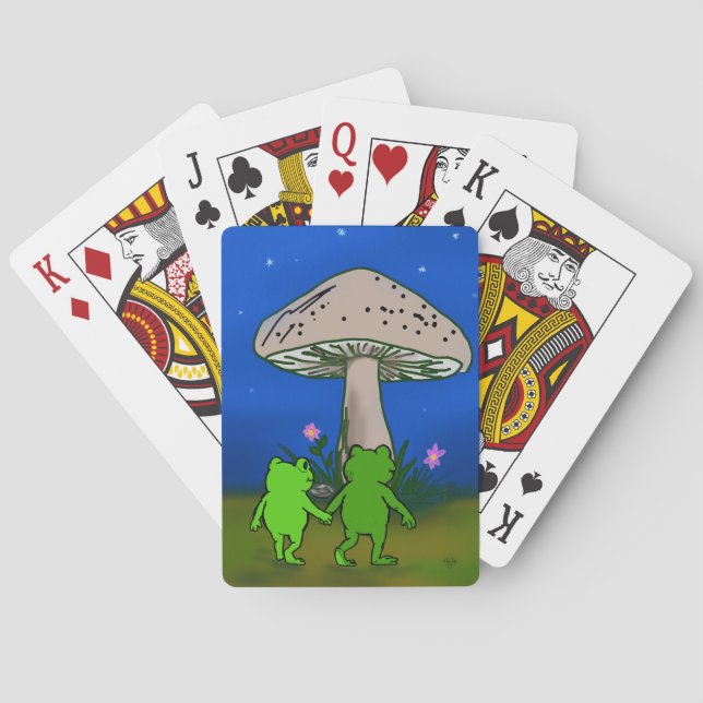 Frog Friends Couple Whimsical Cute Playing Cards Spielkarten (Rückseite)
