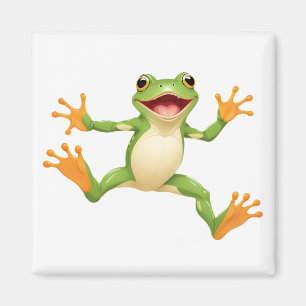 Frog glücklich spielerischer Spaß springen in der Magnet