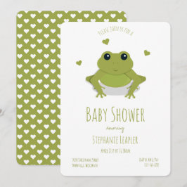Frog Green Süße Tier Baby Dusche Einladung