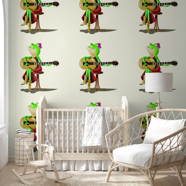 Frog Guitar Player Funny Tapete (Kinder)