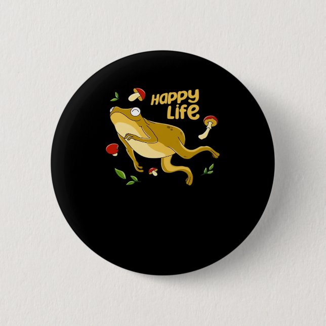 Frog Happy Essential Minimal Design Button (Vorderseite)