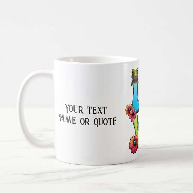 Frog Hippie Boho Peace Groovy personalisieren Kaffeetasse (Links)