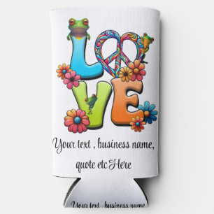 Frog Hippie Boho Peace Groovy personalisieren Selters Dosenkühler
