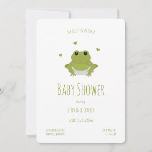 Frog hört grünes Süße Tier Babydusche Einladung