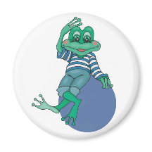 Frog in Jeans, Birthday, Polka Dots