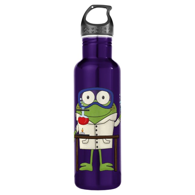 Frog in the Science Lab Edelstahlflasche (Vorderseite)