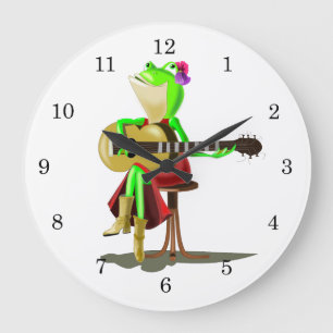 Frog Jouer Guitare Horloge Drôle