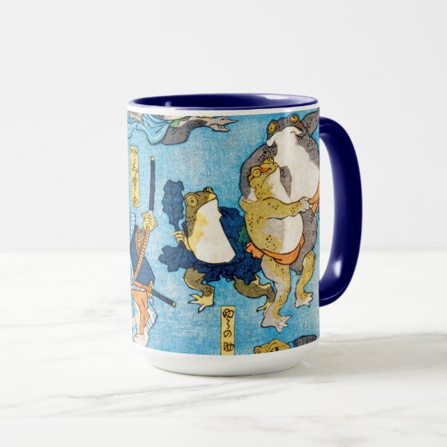 Frog Kabuki Schauspieler, Kuniyoshi, Ukiyo-e Tasse (VorderseiteRechts)
