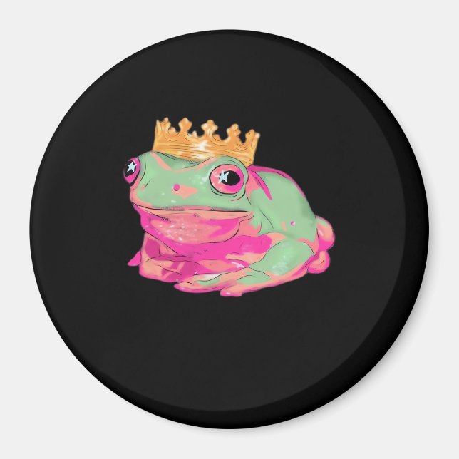Frog King Funky Meme Classic Style Magnet (Vorne)