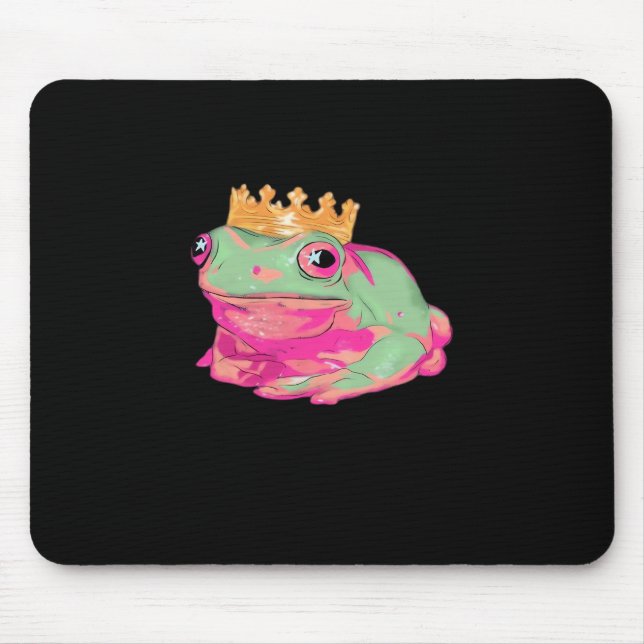Frog King Funky Meme Classic Style Mousepad (Vorne)