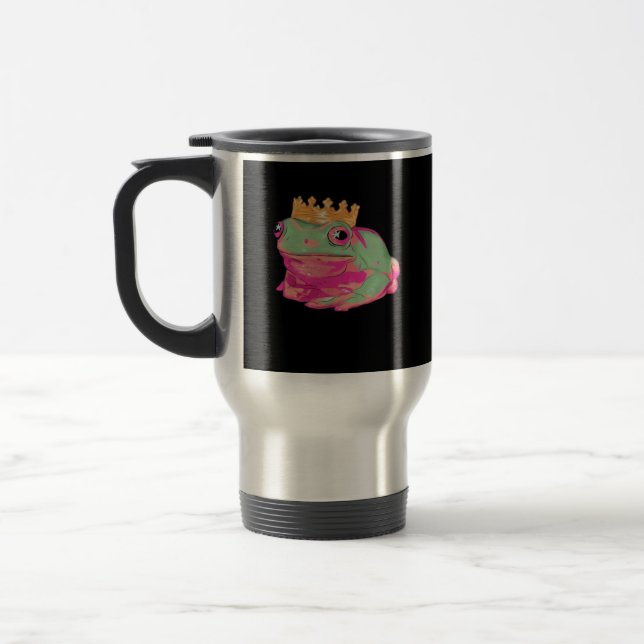 Frog King Funky Meme Classic Style Reisebecher (Links)